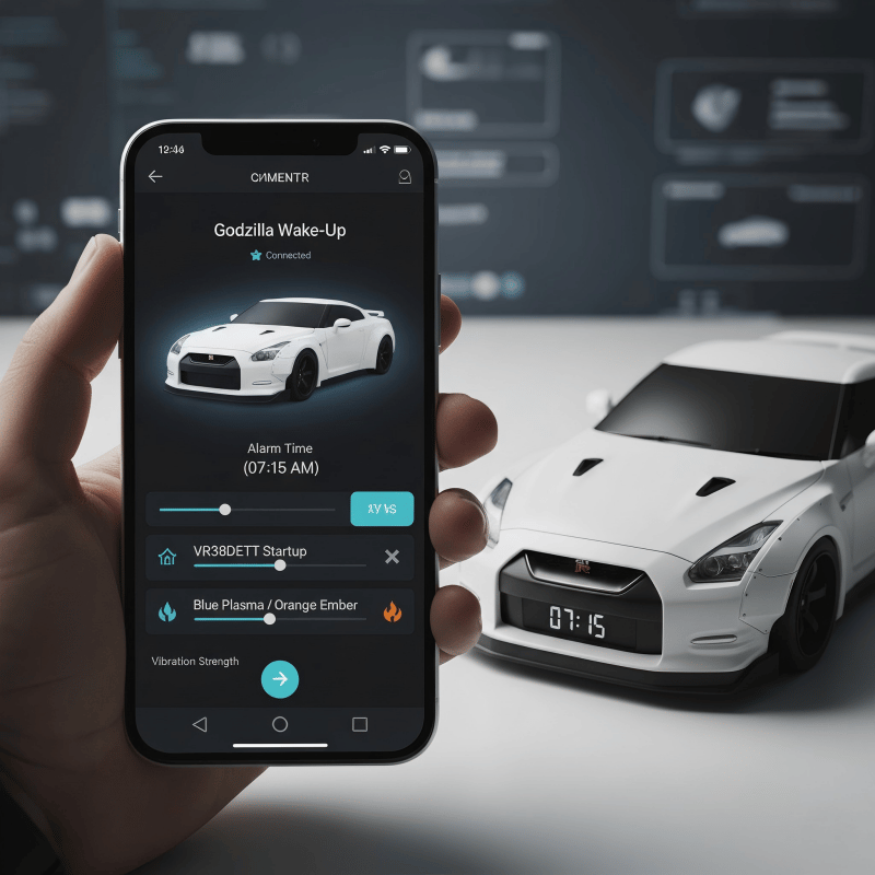 Hypercar Alarm Clock Realistic Engine & Light Effects