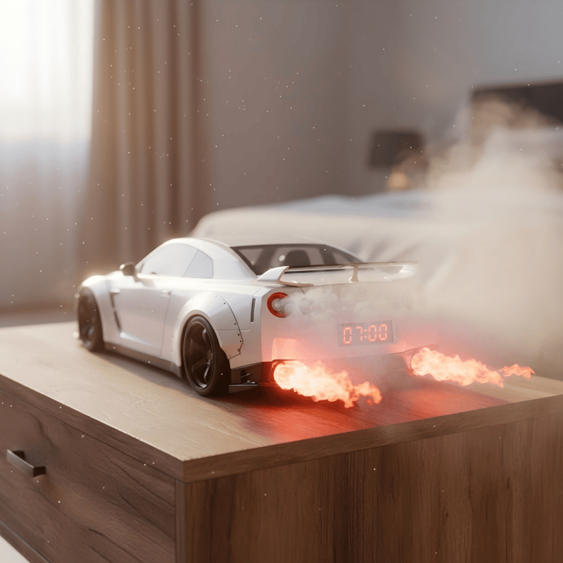Hypercar Alarm Clock Realistic Engine & Light Effects